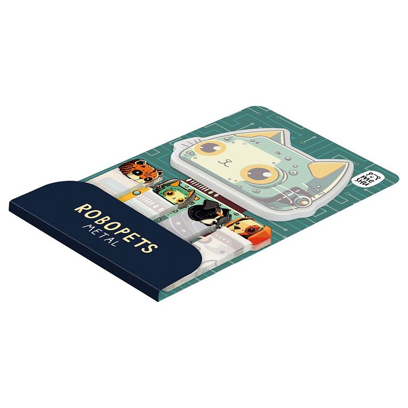 Флажки-закладки и самоклеящиеся блоки в наборе MESHU "Robopets metal", 20л., европодвес