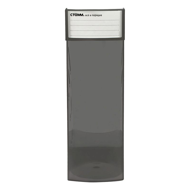 Лоток для бумаг вертикальный СТАММ "Эксперт", тонированный серый, ширина 95мм