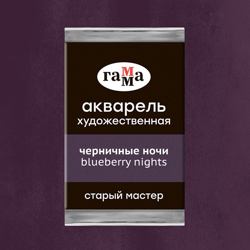 Акварель художественная Гамма "Старый мастер" черничные ночи, 2,6мл, кювета