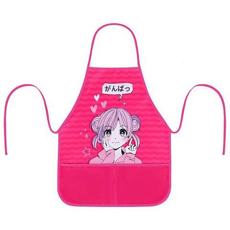 Набор для уроков труда BRAUBERG KIDS, клеенка ПВХ, накидка фартук с нарукавниками, "Anime style", 272362 