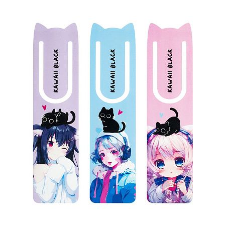 Закладки для книг, 3шт., 47*188мм, MESHU "Kawaii"