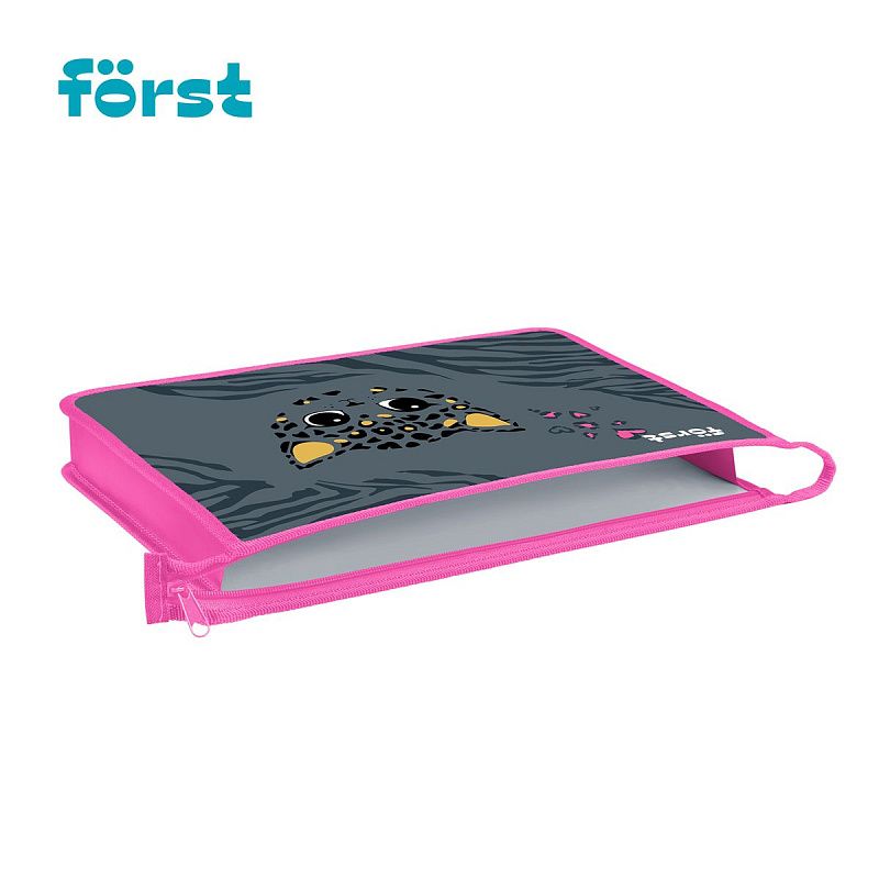 Папка для тетрадей 1 отделение, А4 Först "Little leo", 340*245*40мм, пластик, на молнии 