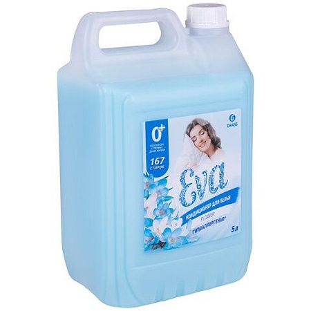 Кондиционер-ополаскиватель для белья 5 л GRASS "EVA" flower, концентрированный, 125377 