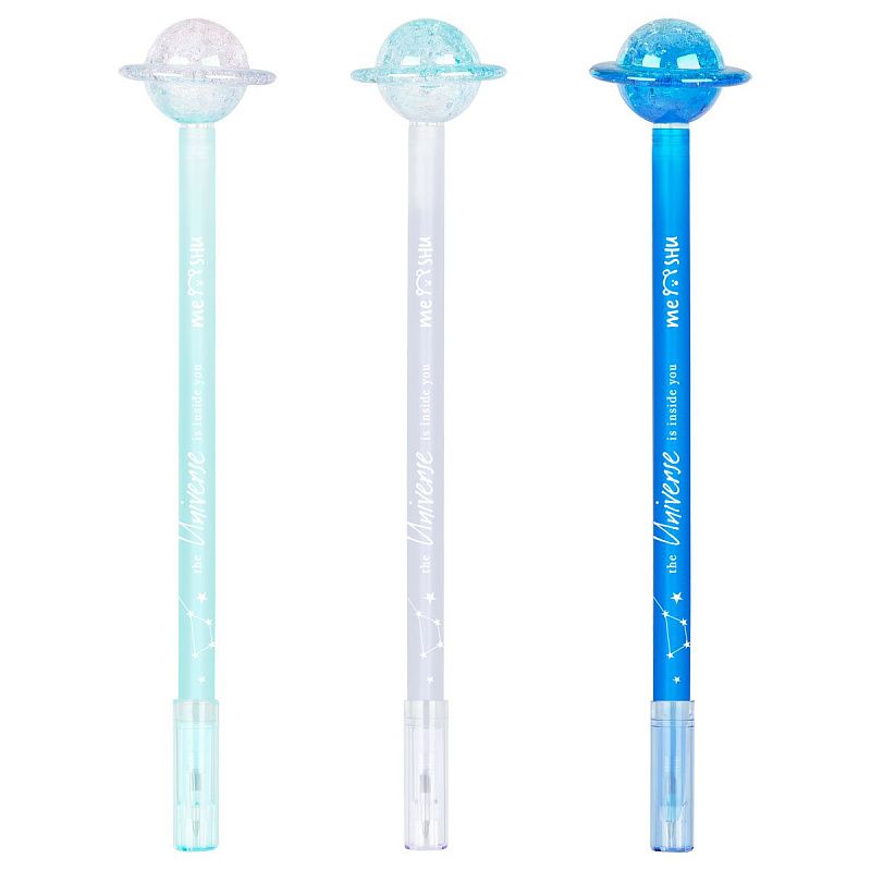 Ручка шариковая MESHU "Planet" синяя, 0,5мм, корпус ассорти 