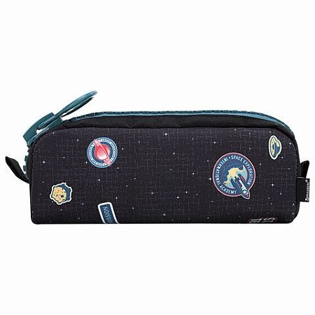 Пенал BRAUBERG с объемной "тракторной" молнией, 1 отделение, ткань, 22х8х6,5 см, "Space mission", 271567 
