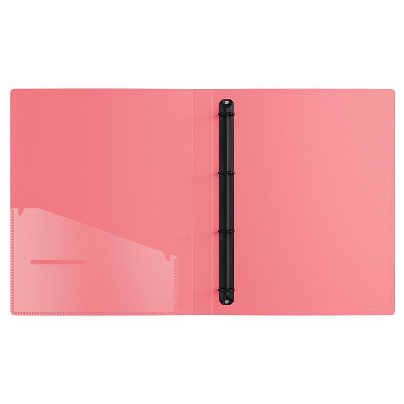 Папка на 4 кольцах Berlingo "Your Way", А4, 24мм, 600мкм, коралловая, D-кольца, с внутр. карманом 