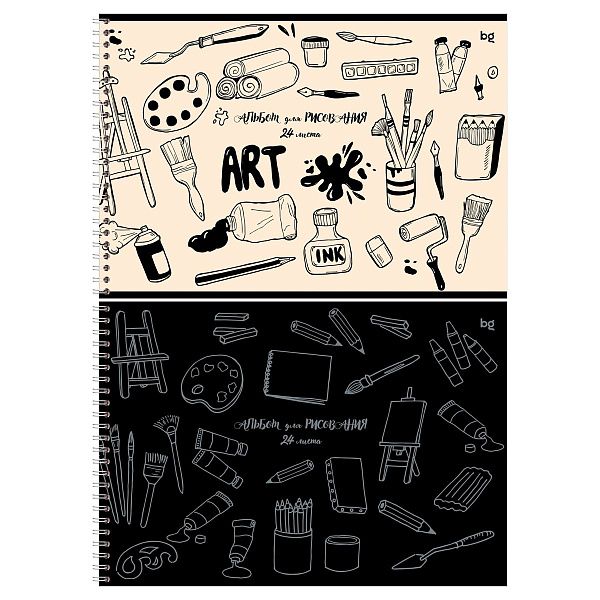 Альбом для рисования 24л., А4, на гребне BG "Mono-art"