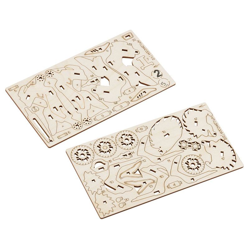 Конструктор деревянный ТРИ СОВЫ "Мото-Еж",11*4,5*9см, 37 деталей, пакет с еврослотом 