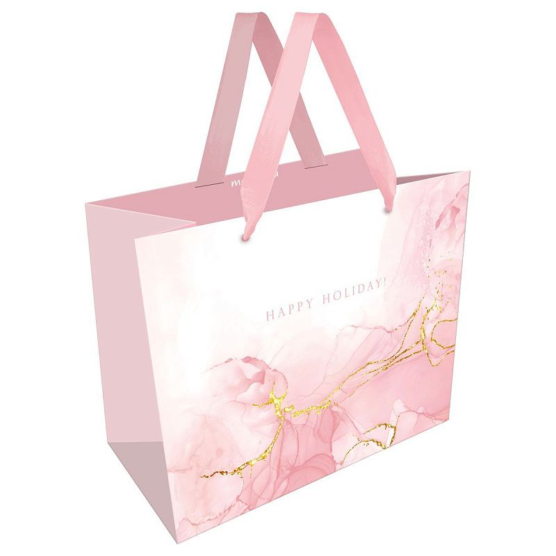 Пакет подарочный 32*26*12см MESHU "Marble pattern", фольга, матовая ламинация