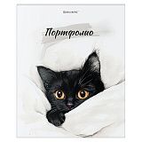 Папка-портфолио универсальная, 4 кольца, 20 файлов, 7БЦ матовая, BRAUBERG "Cat", 107557, 117557
