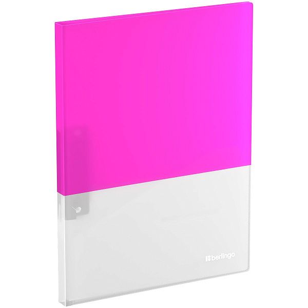 Папка с зажимом Berlingo "Semicolor" А4, 17мм, 700мкм, розовая, с внутр. карманом, софт-тач