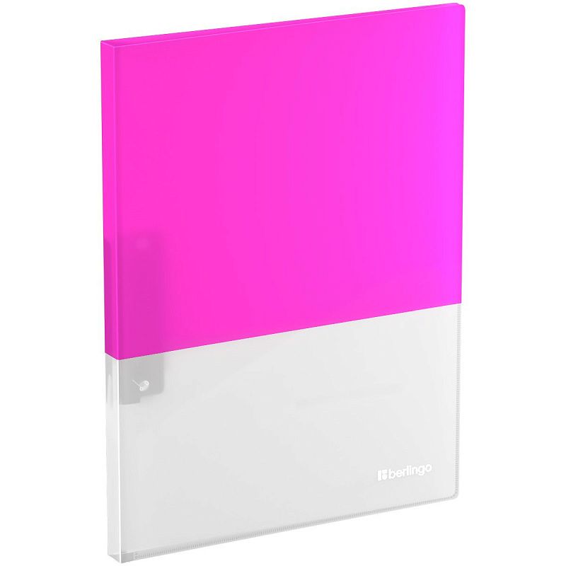 Папка с зажимом Berlingo "Semicolor" А4, 17мм, 700мкм, розовая, с внутр. карманом, софт-тач