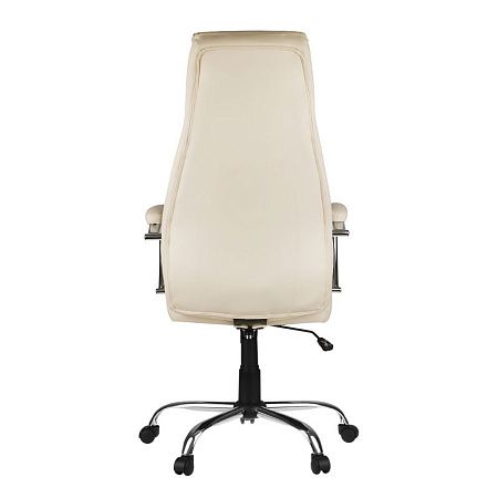 Кресло руководителя Helmi HL-E24 "Iсon", экокожа бежевая, хром