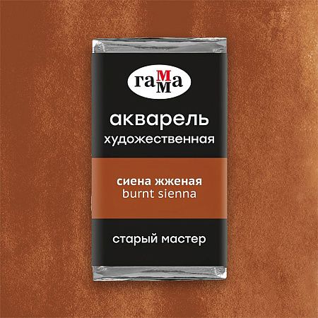 Акварель художественная Гамма "Старый Мастер" сиена жженая, 2,6мл, кювета