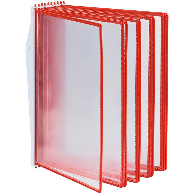 Демосистема настенная OfficeSpace с 10 панелями А4, красная