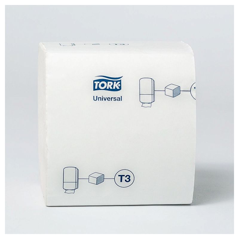 Бумага туалетная листовая Tork "Universal" (T3), 1-слойная, 250лист./пачка, белая 