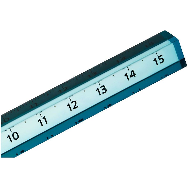 Линейка 15см СТАММ, пластиковая, четырехгранная, голубой/желтый градиент, европодвес 