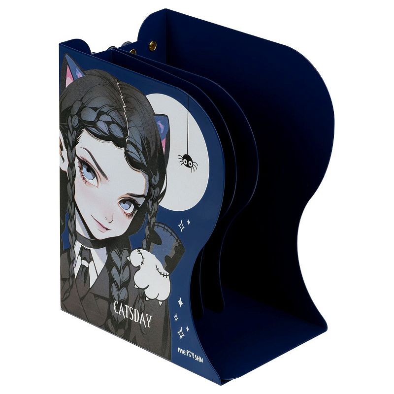 Подставка для книг MESHU "Catsday", металлическая, 3 отделения, раздвижная 