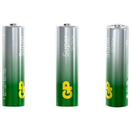 Батарейки КОМПЛЕКТ 4 шт., GP Super, AA (LR06, 15А), алкалиновые, пальчиковые, блистер