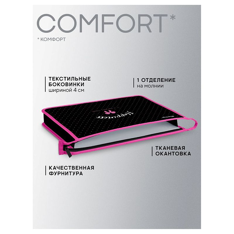 Папка для тетрадей 1 отделение, А4 Berlingo "Happiness", 340*245*40 мм, пластик, на молнии 