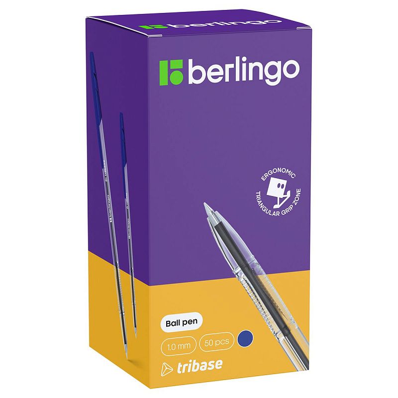 Ручка шариковая Berlingo "Tribase" синяя, 1,0мм 