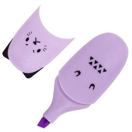 Текстовыделитель мини BRAUBERG KIDS "CUTE CATS PASTEL", АССОРТИ В ПЛАСТИКОВОЙ БАНКЕ, линия 1-5 мм, 152434. 