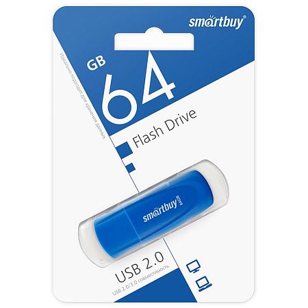 Память Smart Buy "Scout"  64GB, USB 2.0 Flash Drive, синий