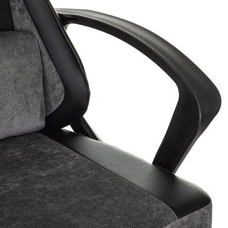 Кресло компьютерное BRABIX ''Forcer GM-127'', 2 подушки, экокожа/велюр, черное/серое, 533216