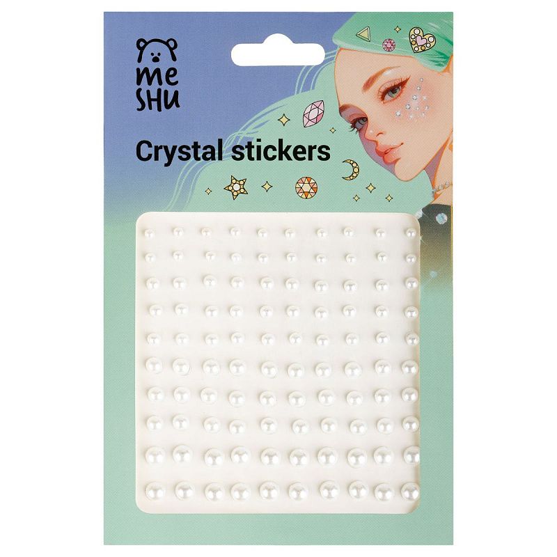 Наклейки акриловые MESHU,"Pearl", 100 наклеек, инд. уп., европодвес