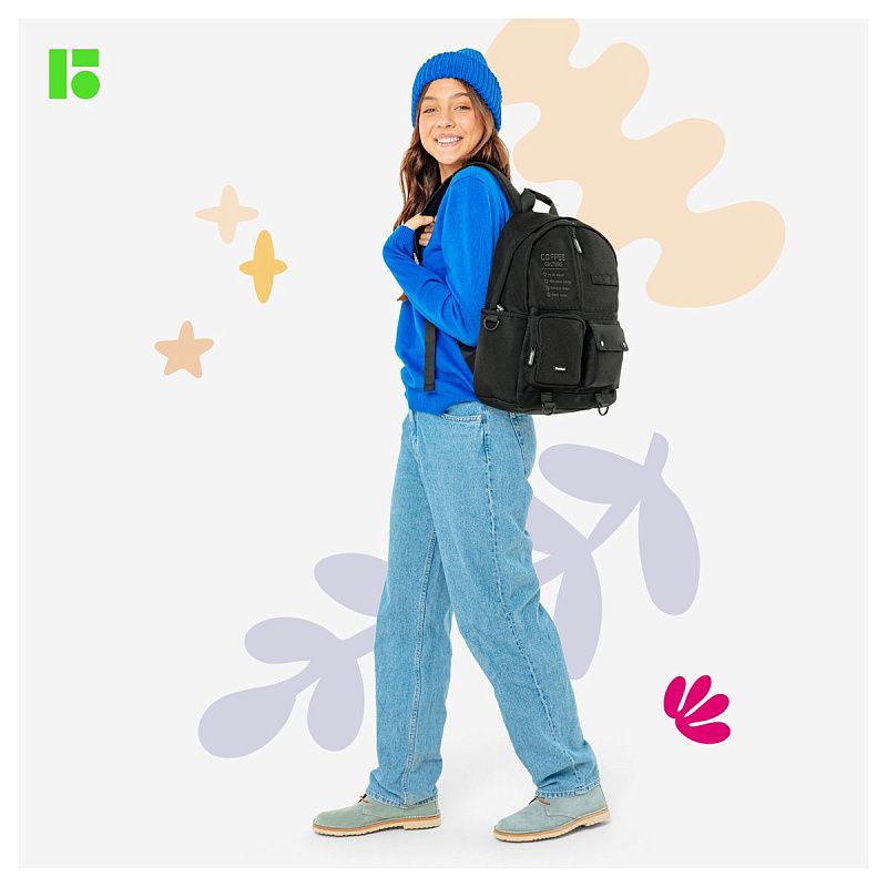 Рюкзак Berlingo Urban "Coffee culture" 42*30*13,5см, 1 отделение, 6 карманов, уплотненная спинка 