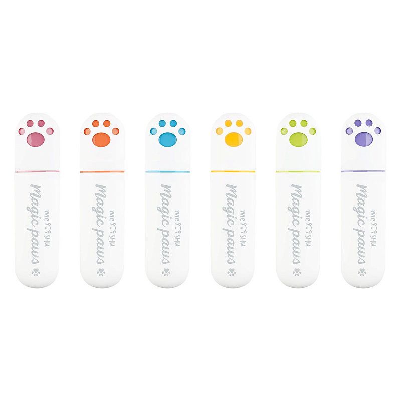Набор текстовыделителей MESHU "Cute Paws" 06цв., пастельные цвета, 1-5мм, ПВХ бокс с европодвесом 