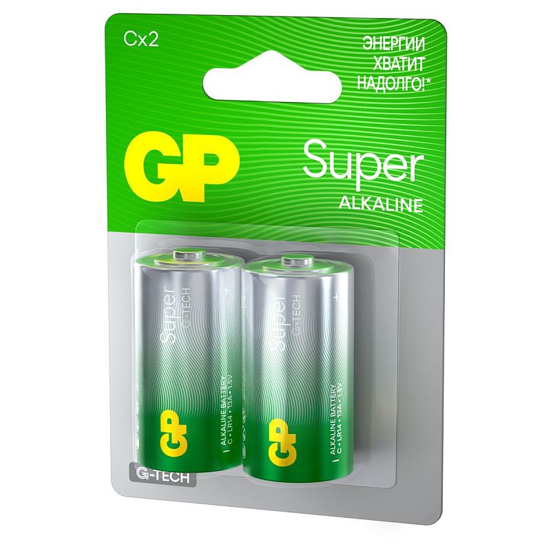 Батарейка GP Super G-Tech C (LR14) 14A алкалиновая, BC2