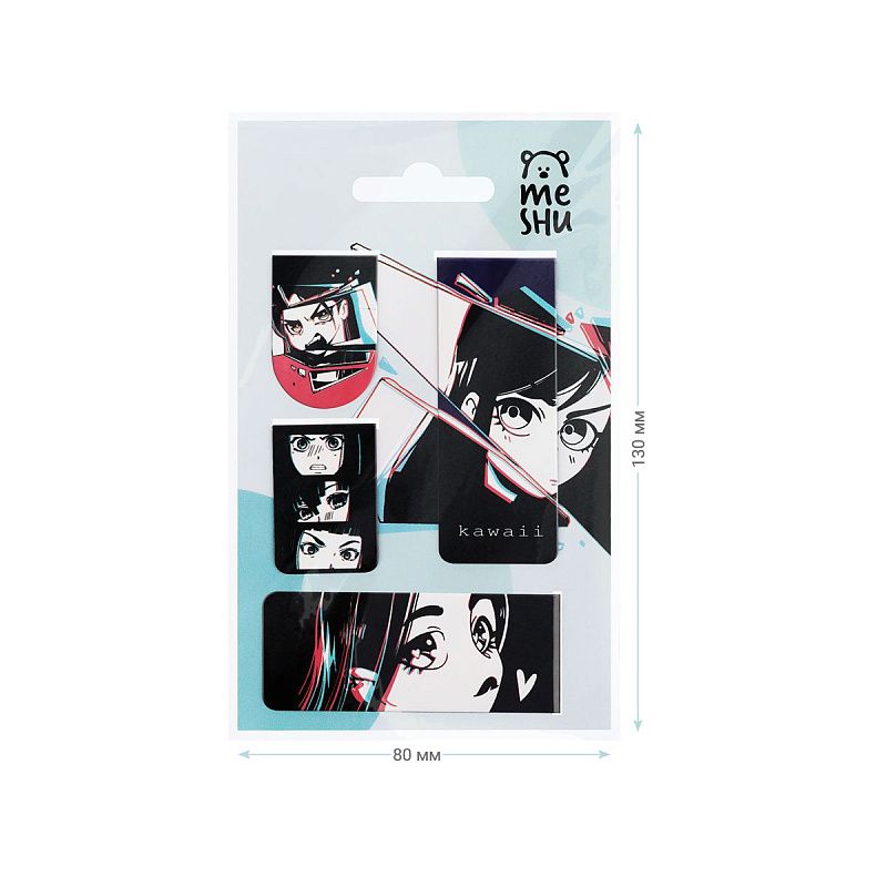 Закладки магнитные для книг, 4шт., MESHU "Kawaii" 