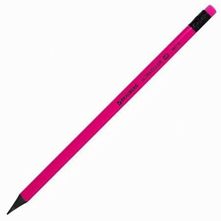 Набор карандашей чернографитных BRAUBERG "ULTRA COLOR" 12 шт., HB, с ластиком, пластиковые, 181710 