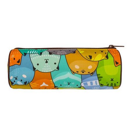 Пенал-тубус BRAUBERG, с эффектом Soft Touch, мягкий, "Cats", 22х8 см, 229008 