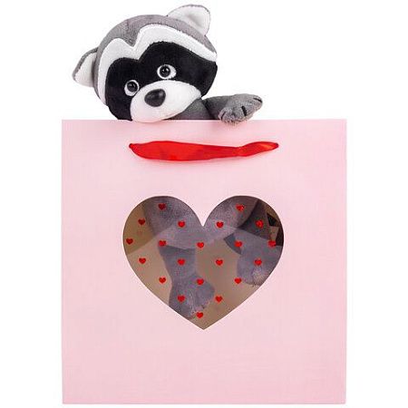 Пакет подарочный 20х20х8 см ЗОЛОТАЯ СКАЗКА "With LOVE", с прозрачным окном, матовая ламинация, 608255