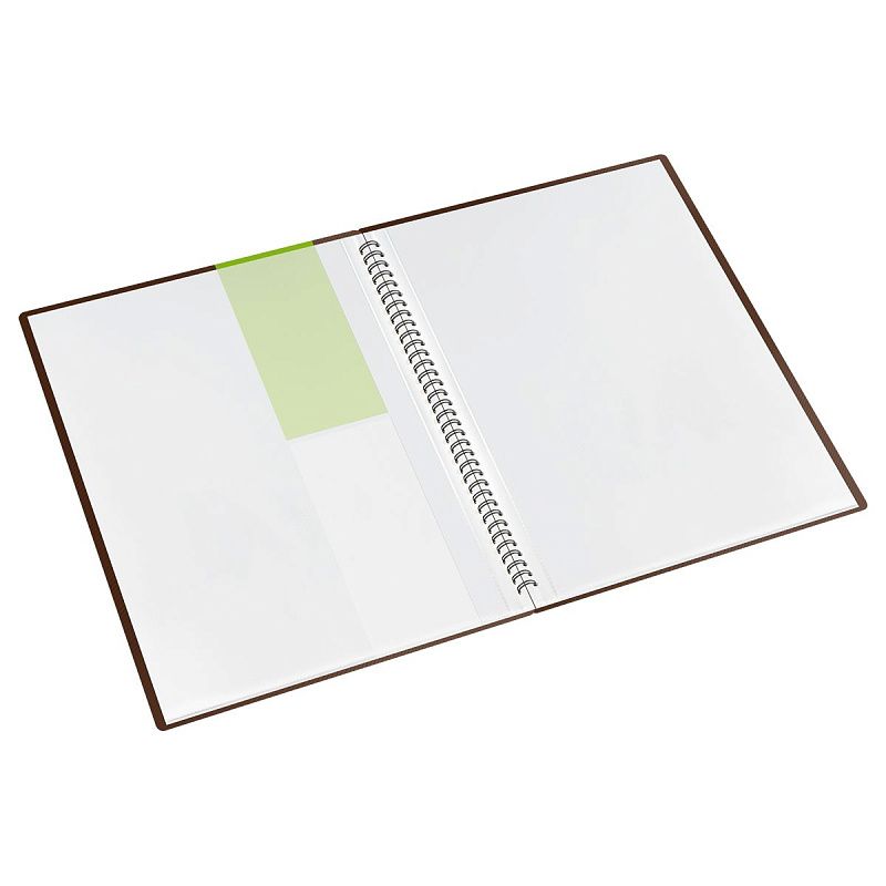 Папка с 40 вкладышами на гребне СТАММ "Диагональ" А4, 21мм, 700мкм, пластик, шоколад 