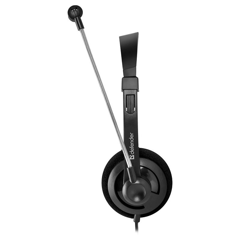 Наушники с микрофоном Defender "Aura 104" (с регулятором громкости) 1,8м, черный