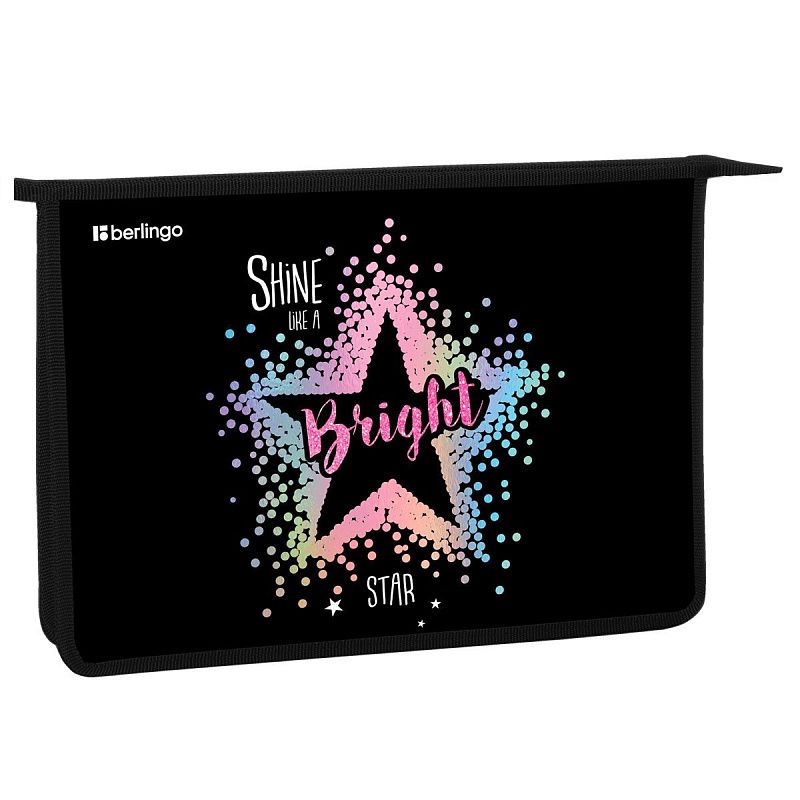 Папка для тетрадей 1 отделение, А4 Berlingo "Bright star", 340*245*40 мм, пластик, на молнии