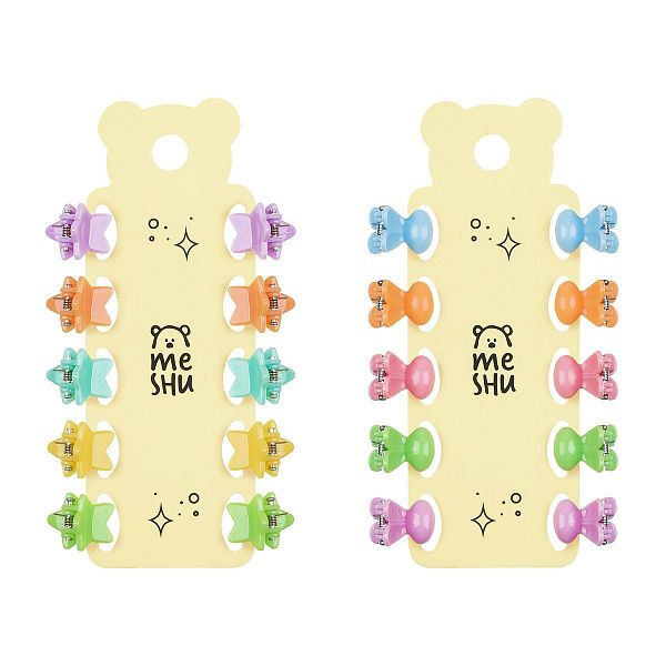 Заколки для волос MESHU, пастельные крабики, 10шт., европодвес