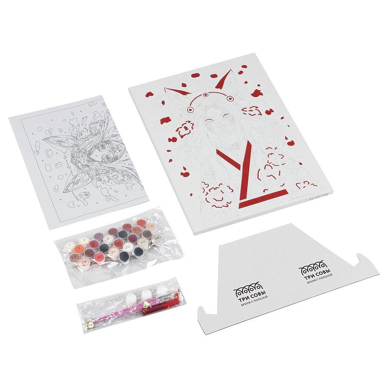 Картина по номерам на холсте с глиттером ТРИ СОВЫ "Аниме", 30*40, с акриловыми красками и кистями