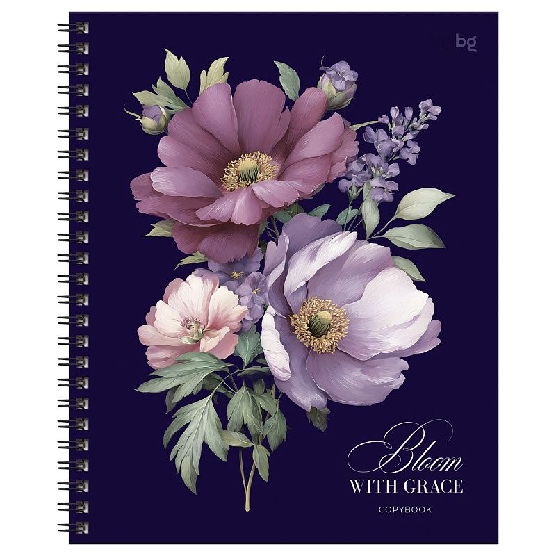 Тетрадь 80л., А5, клетка на гребне BG "Грация цвета", soft-touch ламинация, твердая обложка