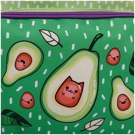 Ранец ArtSpace облегченный Happy School "Happy Avocado" 39*28*18см, 1 отделение, 4 кармана, анатомическая спинка 