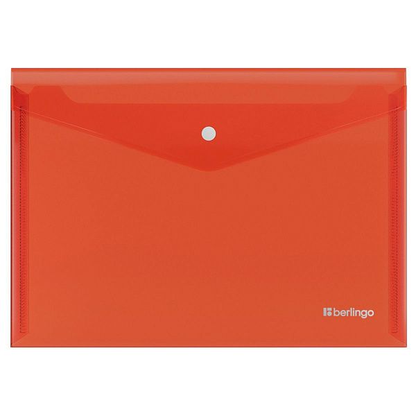 Папка-конверт на кнопке Berlingo "No Secret", А4, 200мкм, красная