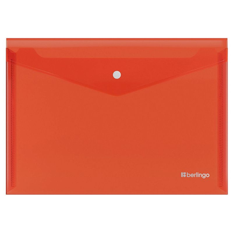 Папка-конверт на кнопке Berlingo "No Secret", А4, 200мкм, красная