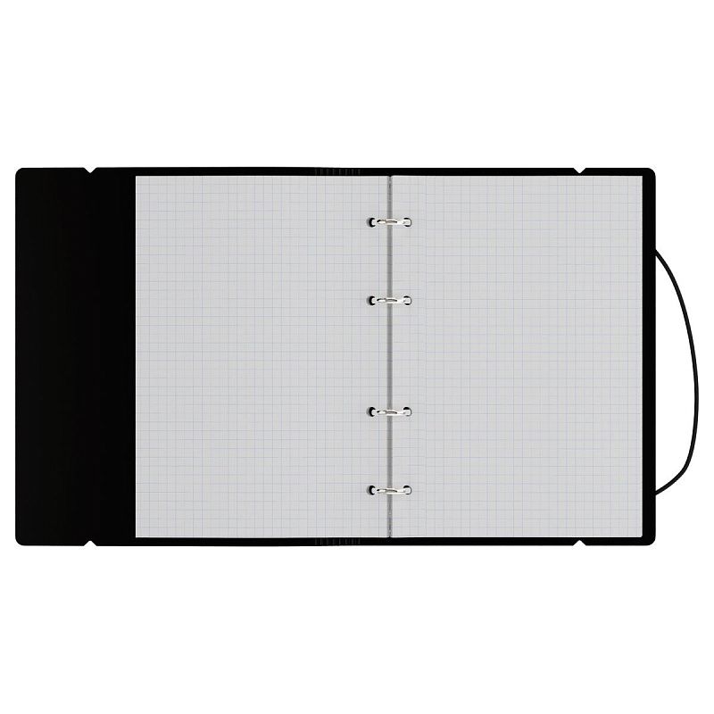 Тетрадь на кольцах А5, 120л., BG "Base", пластиковая обложка, черный, с резинкой