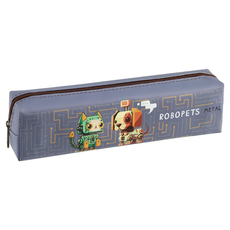 Пенал мягкий 200*55*40 MESHU "Robopets", искусственная кожа 