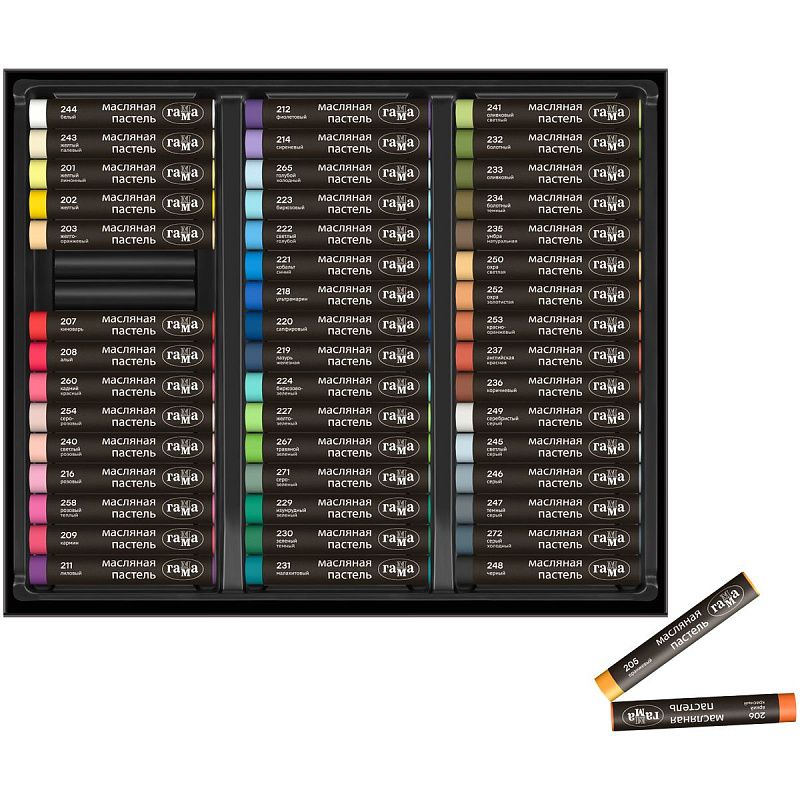 Пастель масляная Гамма, 48 цветов, картон. упаковка