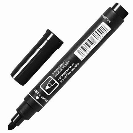 Маркер перманентный CENTROPEN 8566, ЧЕРНЫЙ, круглый наконечник, 2,5 мм, 5 8566 0112 
