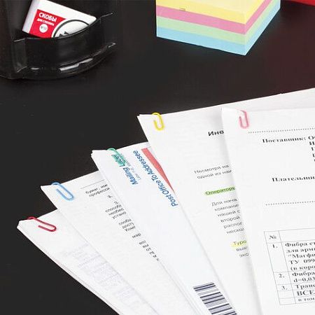 Скрепки STAFF "Manager", 28 мм, цветные, 100 шт., в картонной коробке, 226821